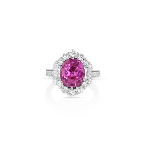 Pink Sapphire and Diamond Ring