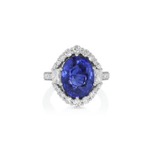 Exquisite Blue Sapphire & Diamond Ring