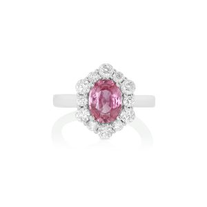 18kt White Gold Pink Sapphire Ring