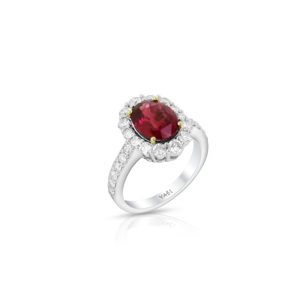 Ruby Diamond Halo Ring - Image 2