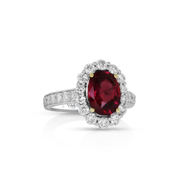 Ruby Diamond Halo Ring - Image 3