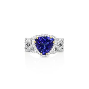 Trilliant Tanzanite Diamond Ring