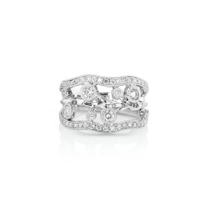 Scrollwork Diamond Wide Band