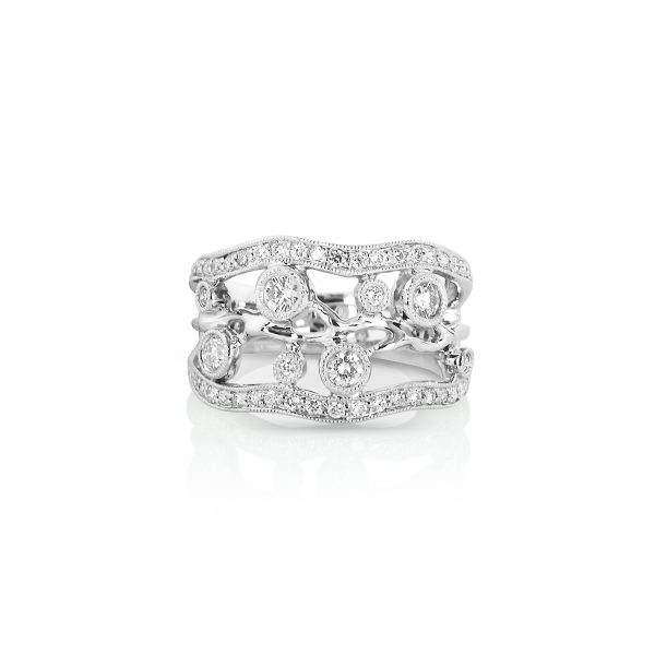 Scrollwork Diamond Wide Band