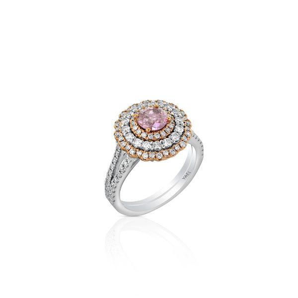 Platinum Round Pink Diamond Ring - Image 2