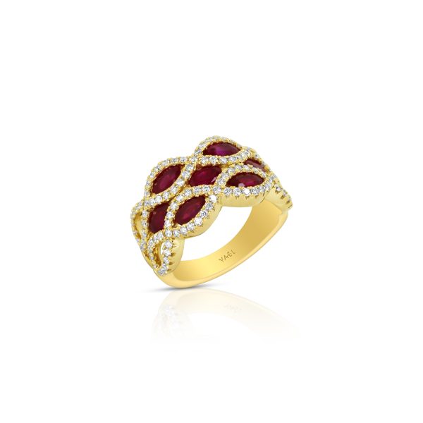 Ruby Criss-Cross Diamond Ring - Image 2