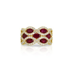 Ruby Criss-Cross Diamond Ring