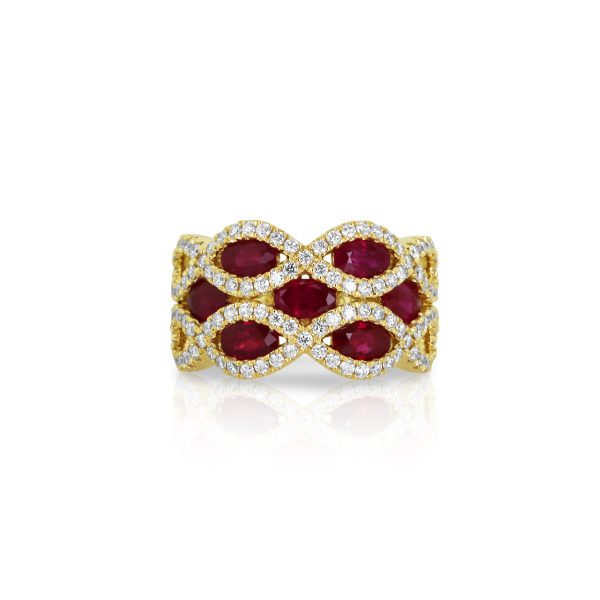 Ruby Criss-Cross Diamond Ring