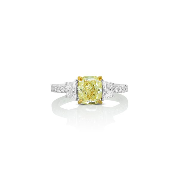 Radiant Fancy Yellow Diamond Ring - Image 2