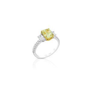 Radiant Fancy Yellow Diamond Ring