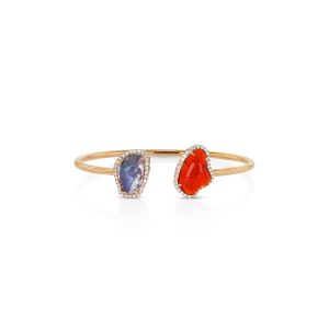 Dual Free-Shape Fire and White Opal Bracelet