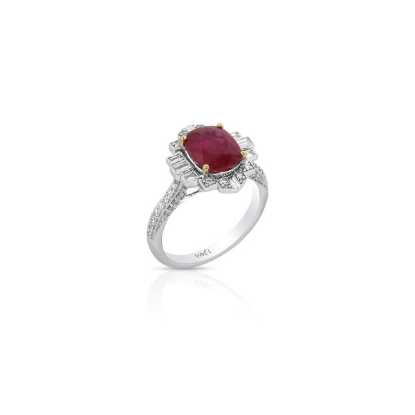 Ruby Cushion Halo Ring - Image 3