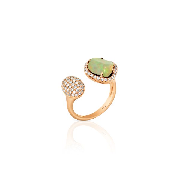 Free Shaped White Opal Ring - Image 2