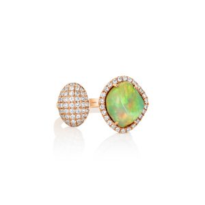 Free Shaped White Opal Ring