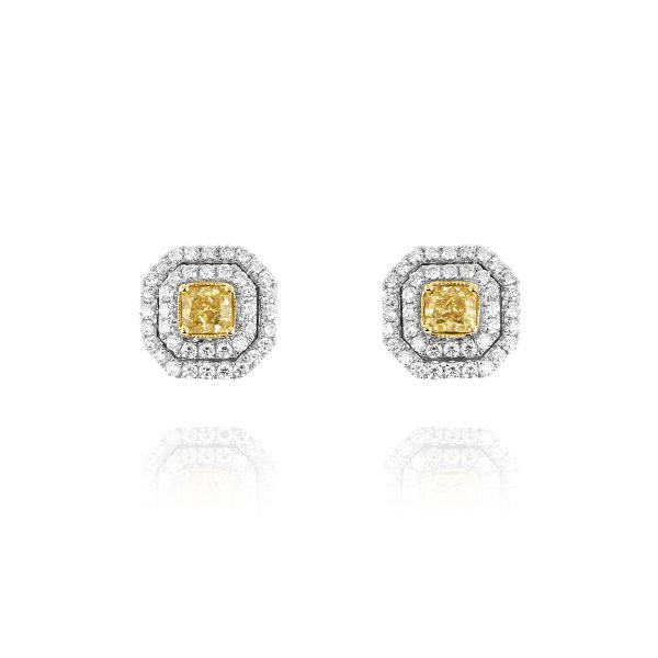 Radiant Yellow Diamond Studs