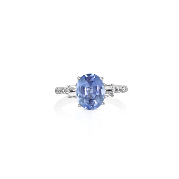 Ceylon Blue Sapphire and Diamond Pendant Ring - Image 2