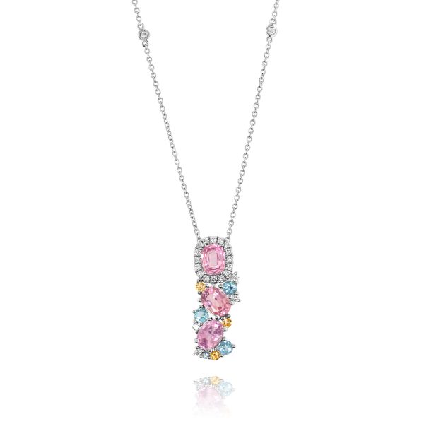 Pink Sapphire Drop Pendant - Image 2
