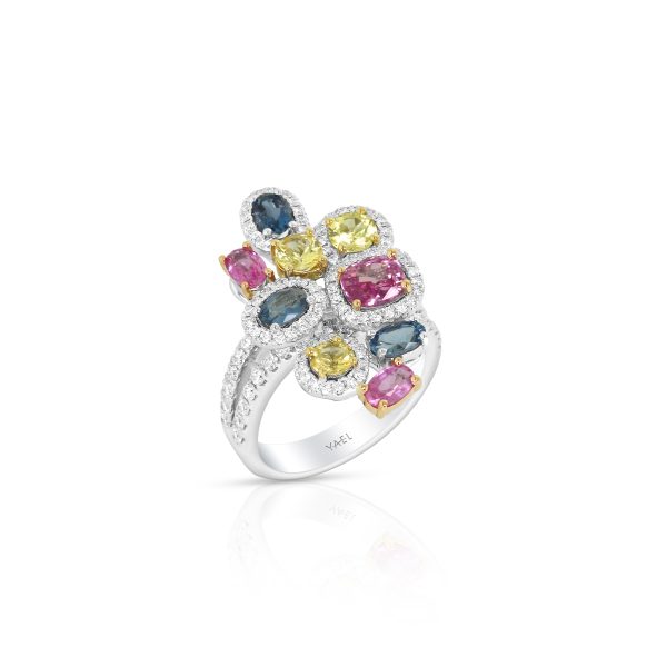 Aquamarine & Sapphire Swirl Ring - Image 3