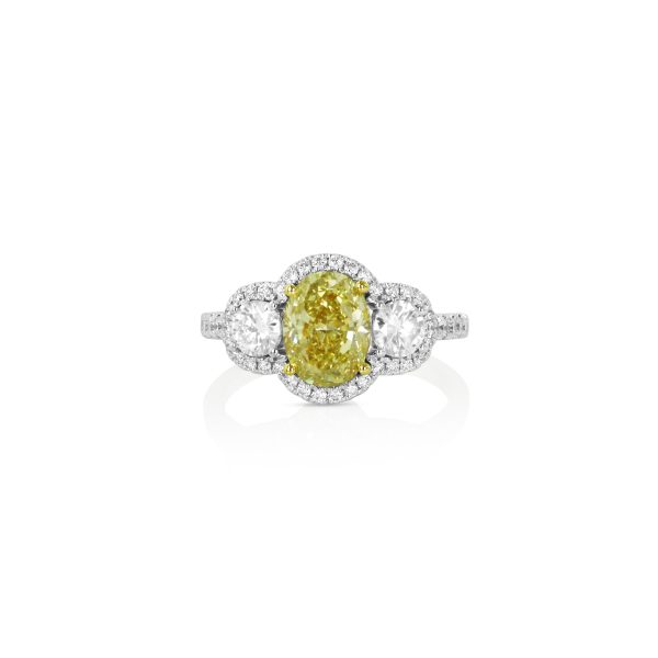 Oval Fancy Yellow Diamond Ring - Image 2