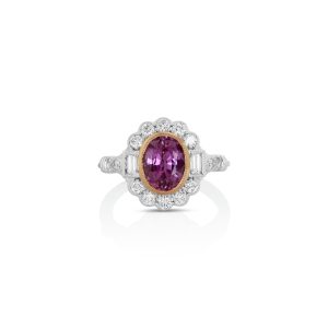 Pink Sapphire and Diamond Ring