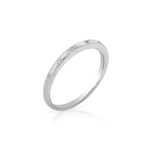Petite Diamond Stackable Band in White Gold