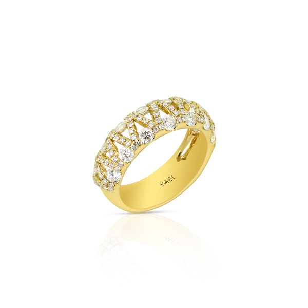 Yellow Gold Wide Diamond Band