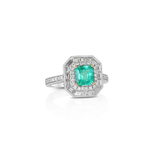 Radiant Emerald and Diamond Ring - Image 2