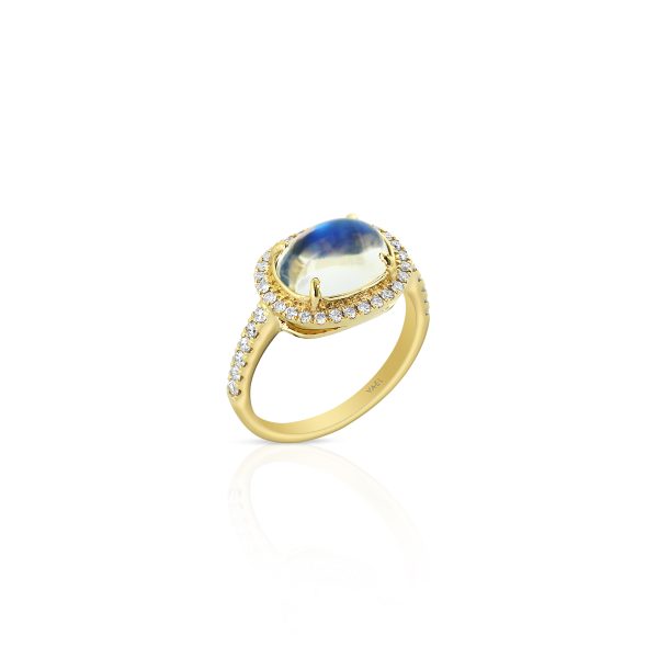 Oval Moonstone Halo Ring - Image 2