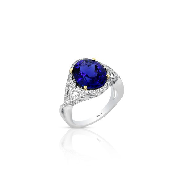 Oval Tanzanite & Diamond Halo Ring - Image 3