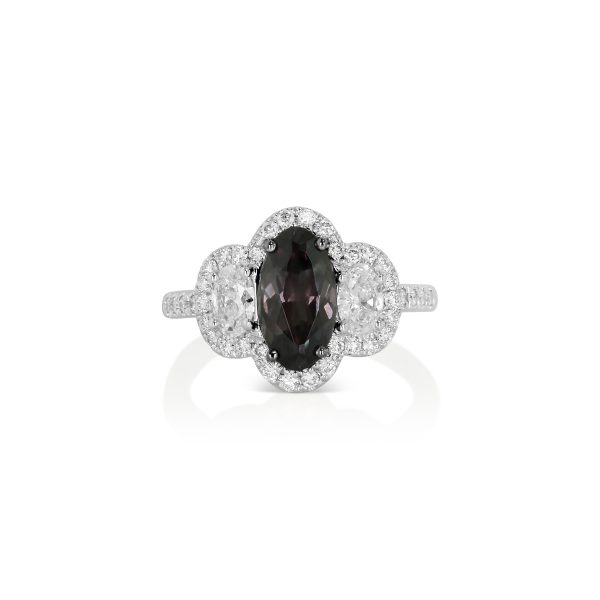 Oval Color Change Garnet Cluster Ring