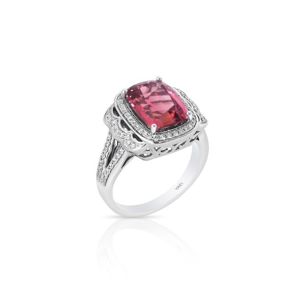 Cushion Pink Tourmaline Cocktail Ring - Image 3