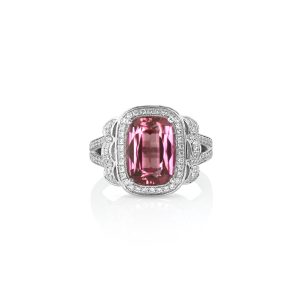 Cushion Pink Tourmaline Cocktail Ring