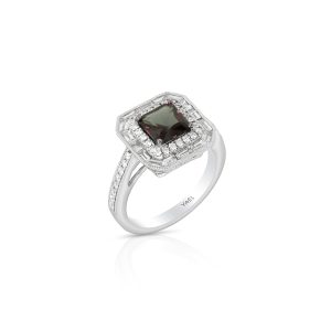 Emerald Cut Color Change Garnet Ring