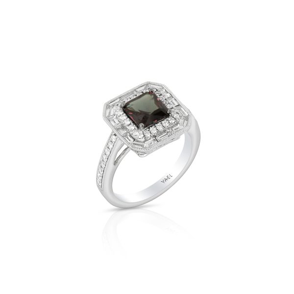 Emerald Cut Color Change Garnet Ring