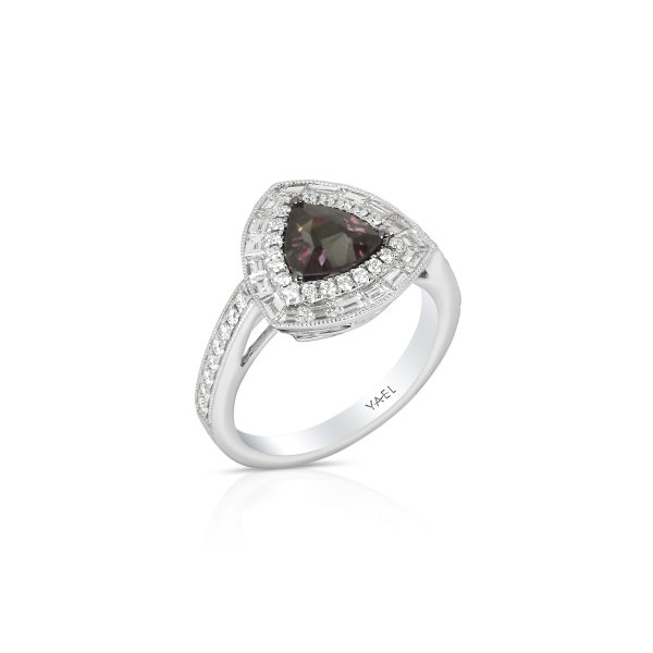 Trilliant Garnet Baguette Halo Ring - Image 3