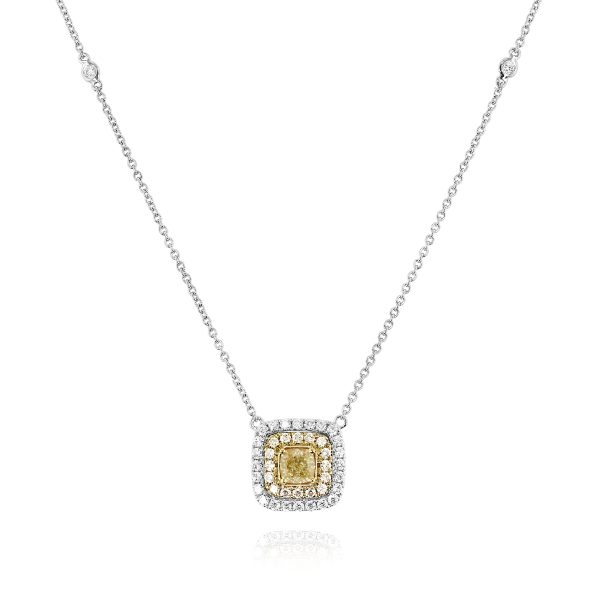 Cushion Yellow Diamond Pendant - Image 2