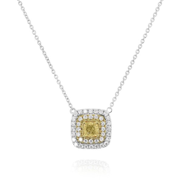 Cushion Yellow Diamond Pendant