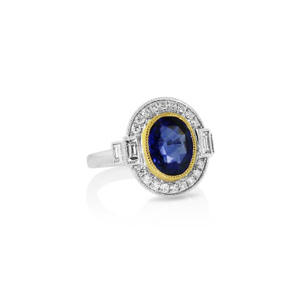 Sapphire & Diamond Oval Ring - Image 2