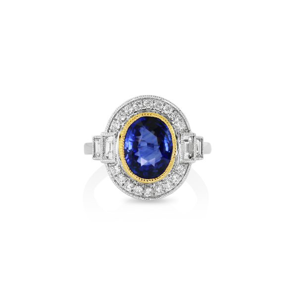 Sapphire & Diamond Oval Ring