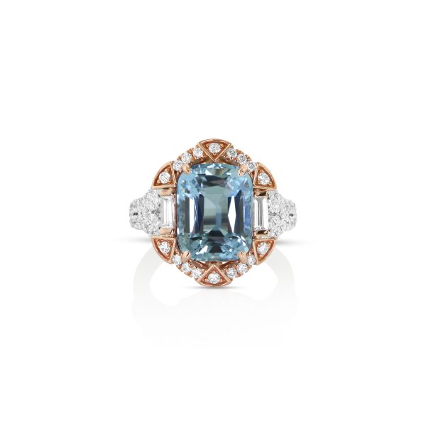 Vintage-Inspired Aquamarine Diamond Ring - Image 3
