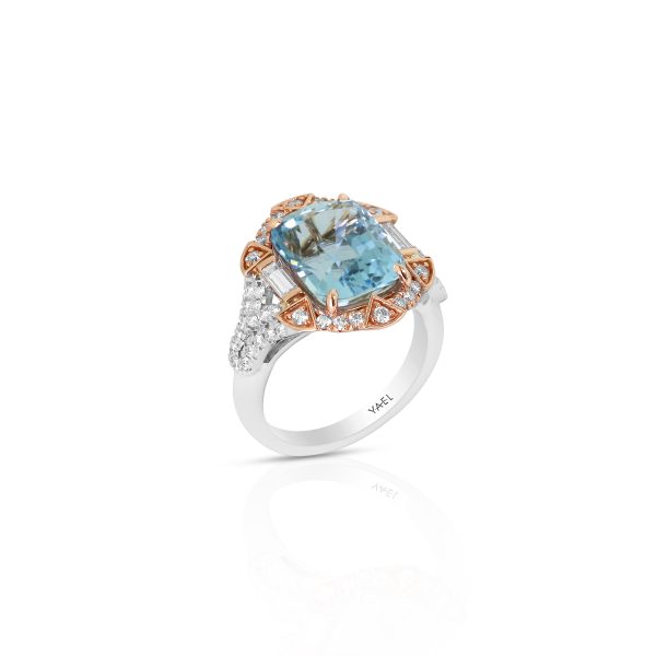 Vintage-Inspired Aquamarine Diamond Ring - Image 4