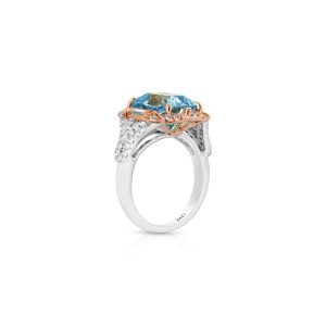 Vintage-Inspired Aquamarine Diamond Ring