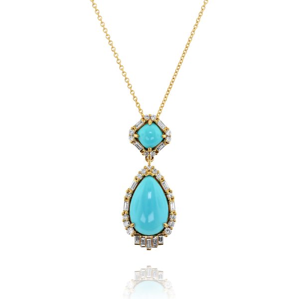 Cushion & Pear Turquoise Pendant
