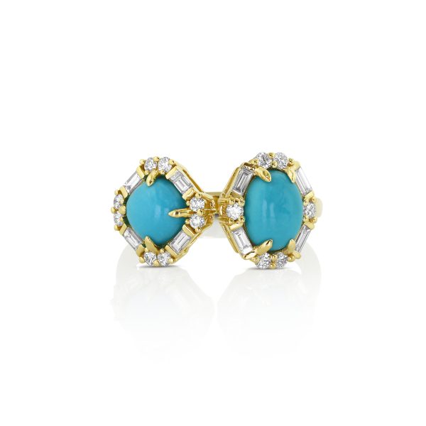 Cushion and Oval Turquoise Earrings - Image 2