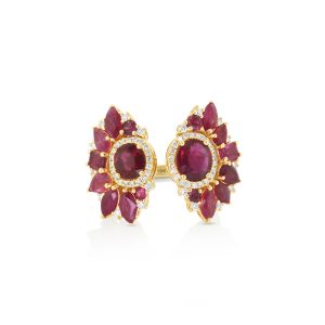 Regal Ruby Cluster Ring