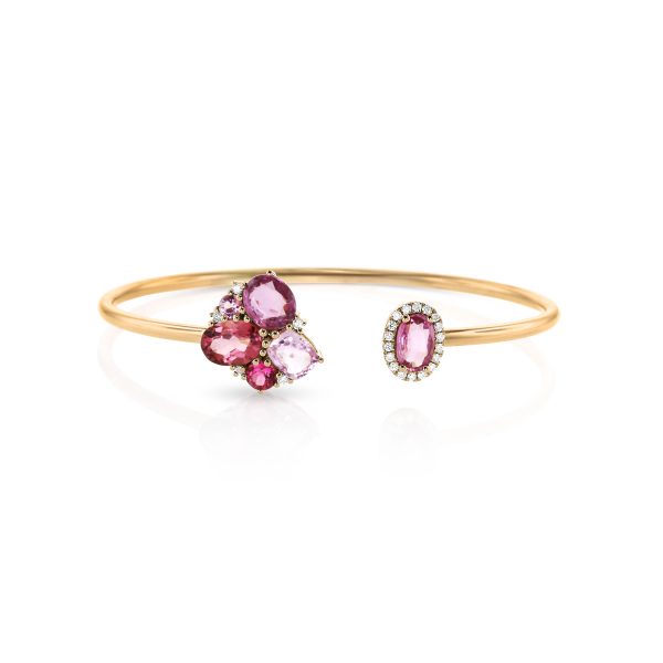 Pink Sapphire Bangle Set