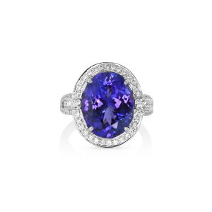 Pear Tanzanite Halo Pendant