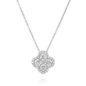 Diamond Clover Pendant Necklace