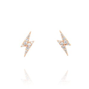 Rose Gold Lightning Bolt Earrings