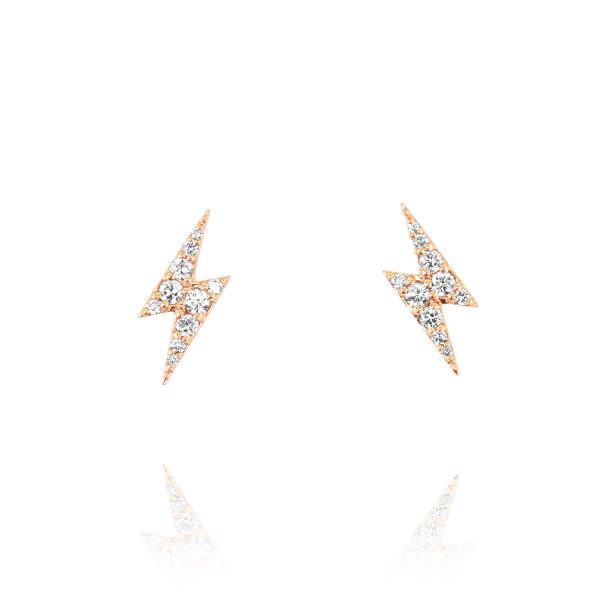 Rose Gold Lightning Bolt Earrings